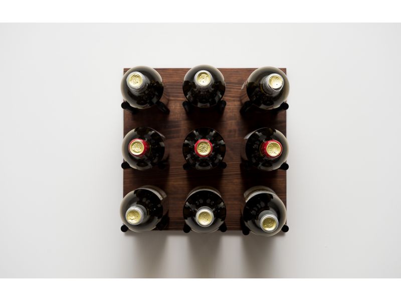 Grain + Rod: Metal and wine blended wine rack panels